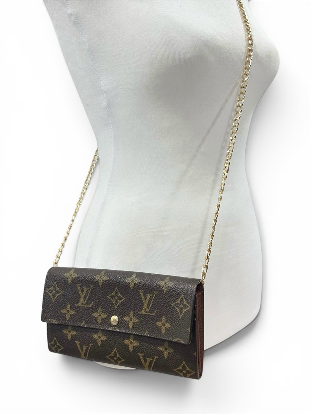 Louis Vuitton Sarah Monogram Leather Long 2007 Wallet on Chain